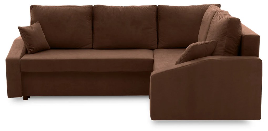 Rohová rozkladacia sedacia súprava GRANDE PLUS - color mikro Pravá Hnedá
