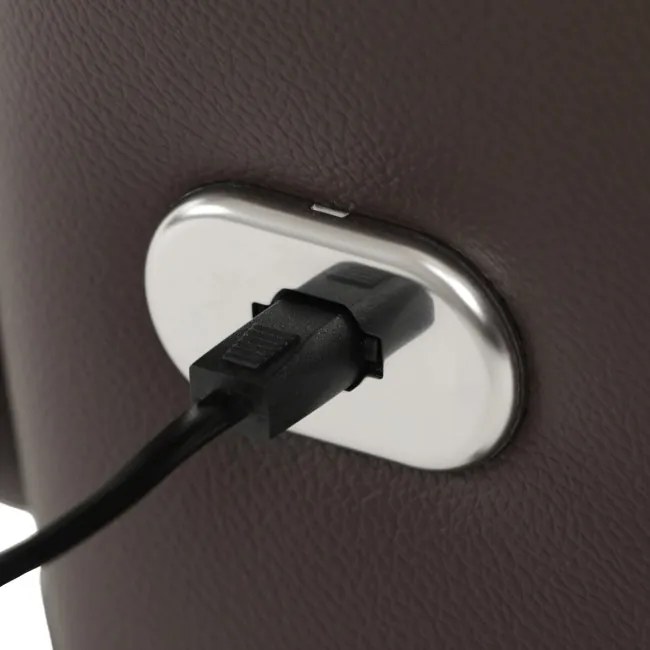 Kožené polohovacie kreslo hnedé, elektrické TV-B3980 BR3