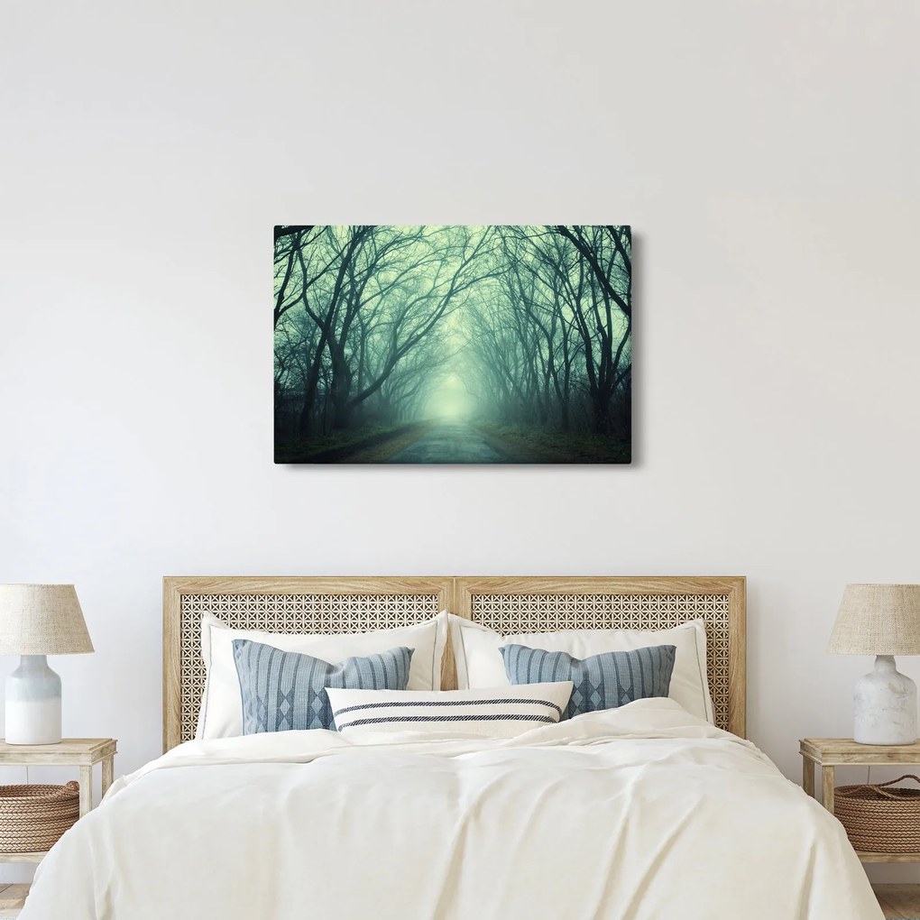 Obraz - Cesta s alejou stromov (90x60 cm)