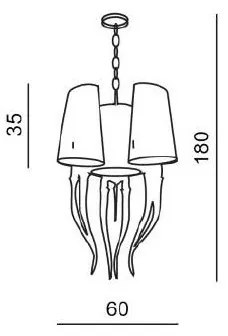 Azzardo AZ1232 - Luster na reťazi DIABLO 6xE14/11W/230V biela