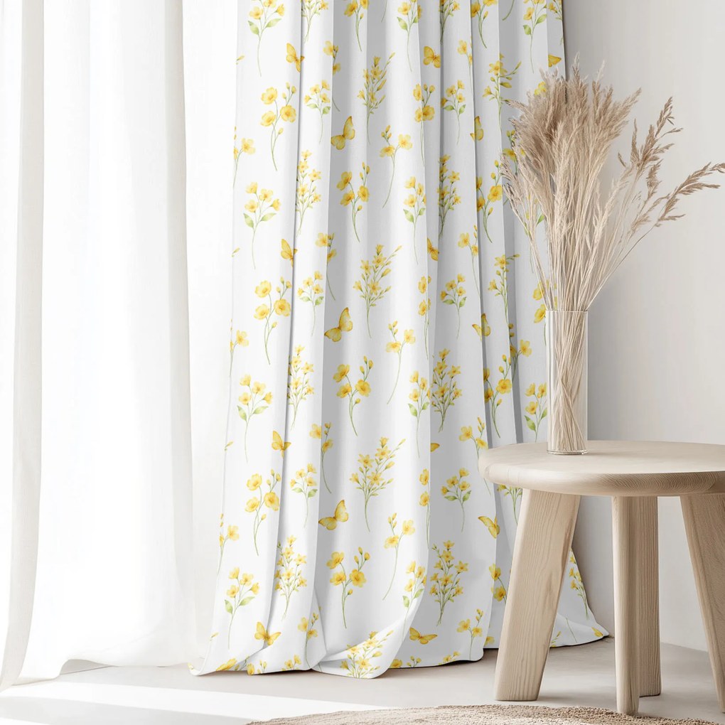 Goldea dekoračný záves - žltá lúka 220x150 cm