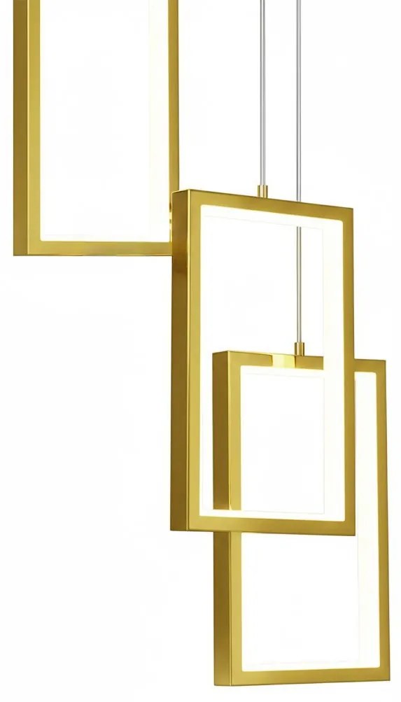 Toolight Toolight, LED závesné svietidlo 42W, 3000K, 3500lm, LHJ090-7CP, zlatá, OSW-50065