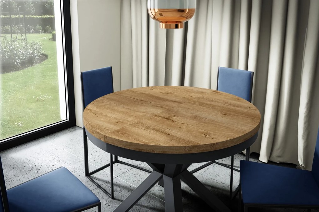 OKRÚHLY ROZKLADACÍ JEDÁLENSKÝ STÔL HORTENSE DUB LEFKAS 100 / 176 cm