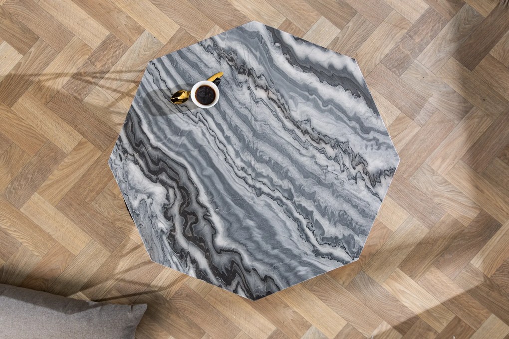 Konferenčný stolík Diamond 70cm mramor šedý