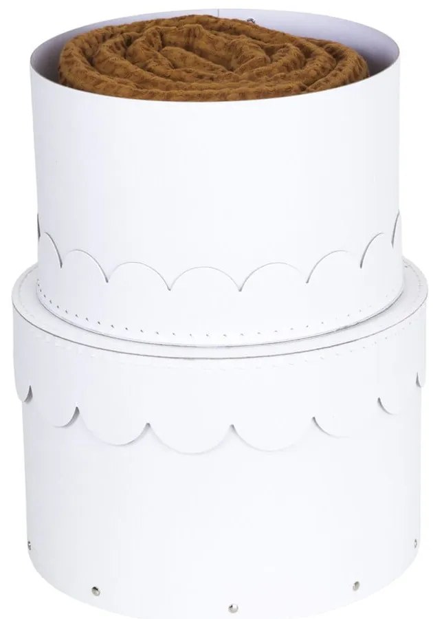 Biele kartónové úložné boxy v súprave 2 ks s vekom ø 26x17,5 cm Wilma Paper Laminate – Bigso