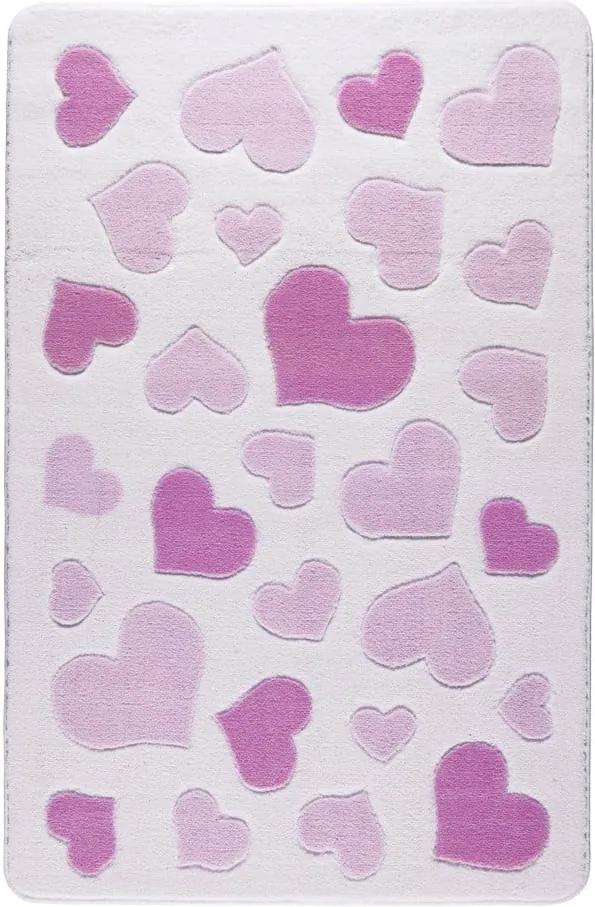 Detský rúžový koberec Confetti Sweet Love, 133 × 190 cm