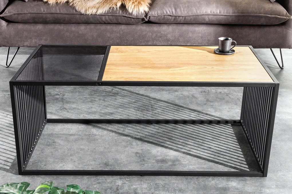 Konferenčný stolík Architecture 100cm vzhľad divokého dubu