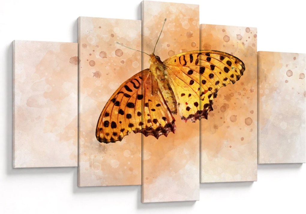 Obraz - Oranžový motýľ, aquarel (150x105 cm)