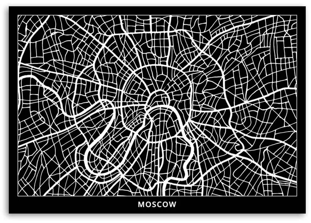 Gario Obraz na plátne Plán mesta Moskva Rozmery: 60 x 40 cm