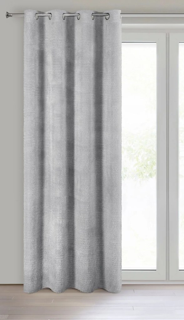 ZÁVES NA KRÚŽKOCH AGIS 140X250 CM STRIEBORNÁ