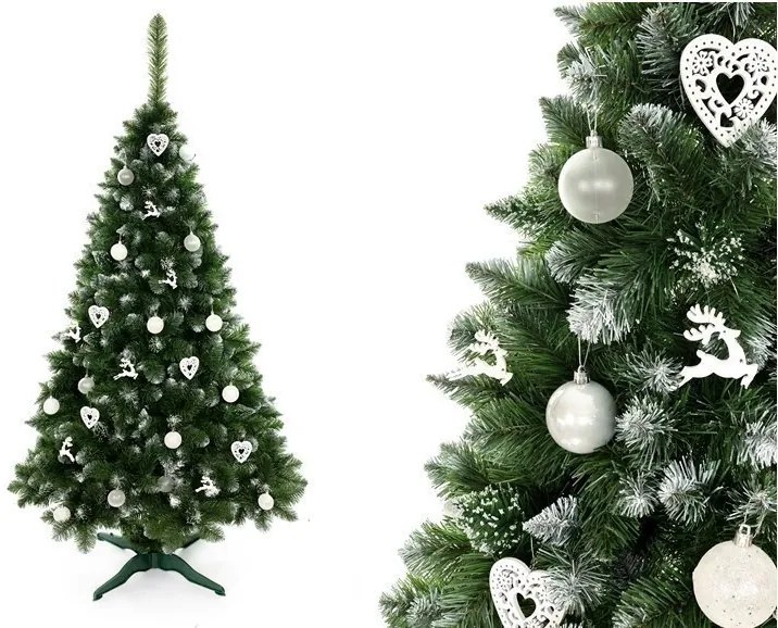 LEAN TOYS Vianočný stromček – Umelá diamantová borovica 150 cm so snehom