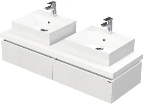 Skrinka do kúpeľne s umývadlom Intedoor DESK 3D biela matná 140,5 x 44,4 x 50,2 cm DE 54 3D 140 D STORM 2Z B073