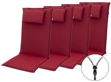 Doppler ELEGANT 2428 vysoký - set 4 ks - podušky na stoličky a kreslá s podhlavníkom