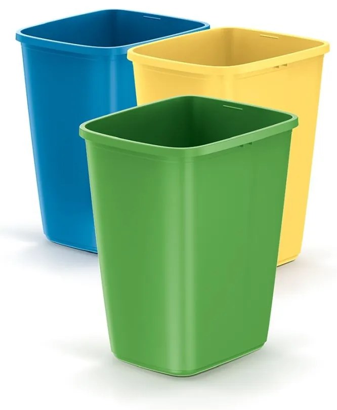 Sada 3 odpadkových košů COMPACTO SORTE 3x 9 L černá