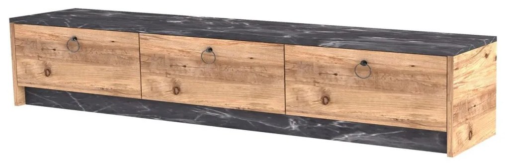 TV skrinka PEGA 160 cm čierna/hnedá