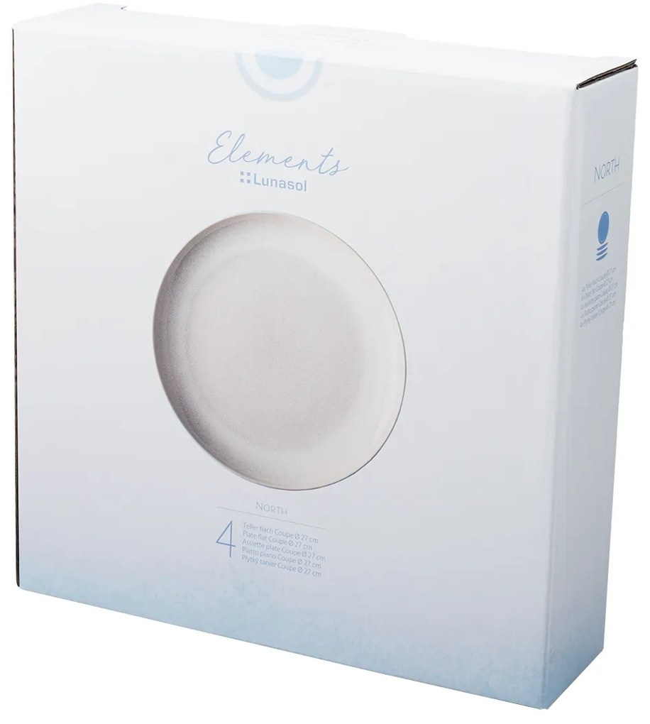 Tanier, plochý, okrúhly, Coupe, 27 cm, 4-dielna sada – Gaya Elements North - 492524