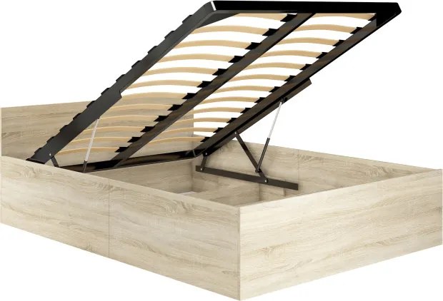 Jednolôžková posteľ s roštom a matracom 100x200 cm, sonoma