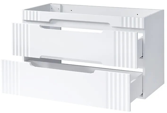 Koupelnová skříňka Fiji Pati s deskou a umyvadly 120 cm bílá/dub coast evoke