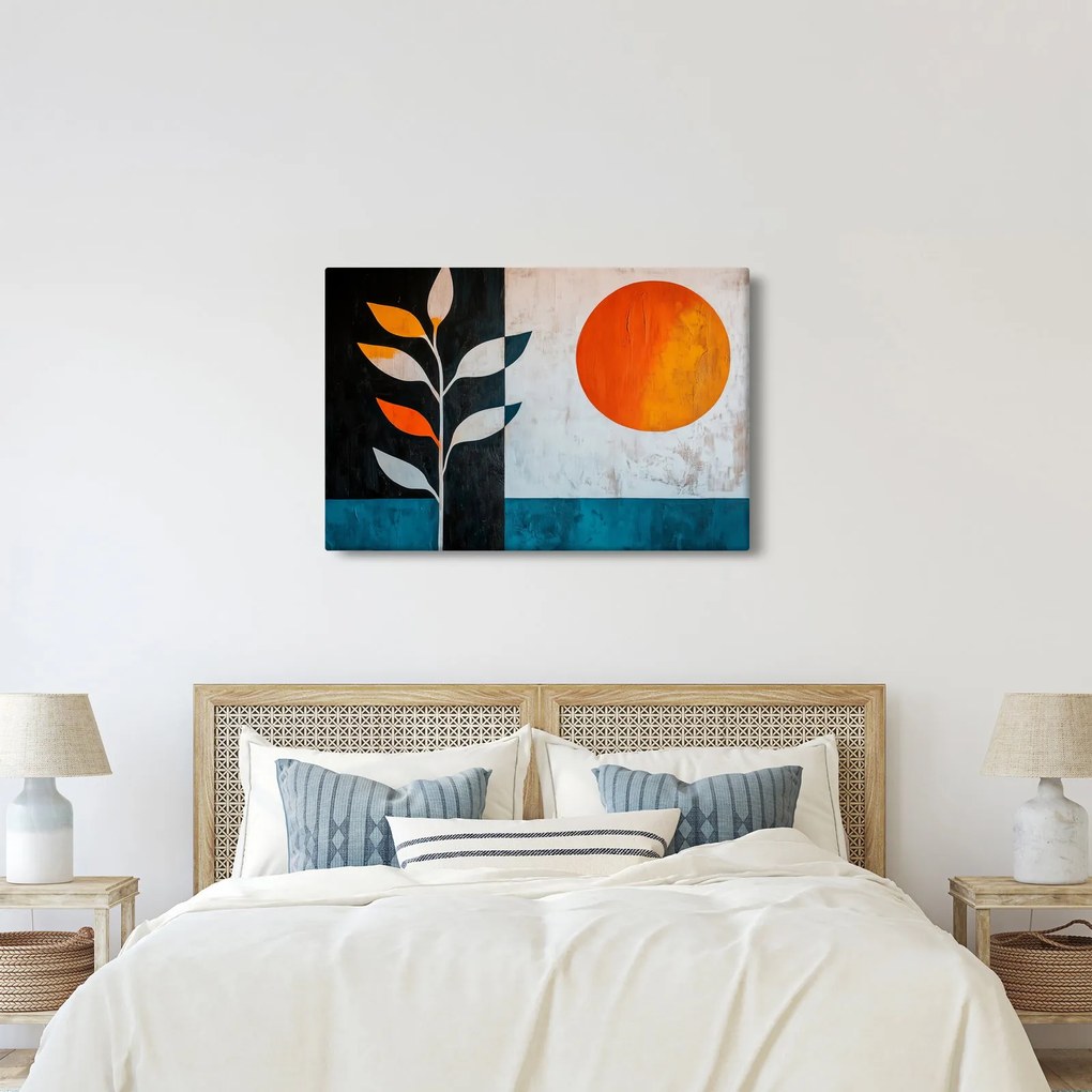 Obraz - Abstrakcia rastliny a slnka (90x60 cm)