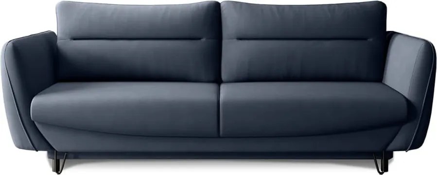 Modrá ženilková rozkladacia/s úložným priestorom pohovka 236 cm Silva – ELTAP