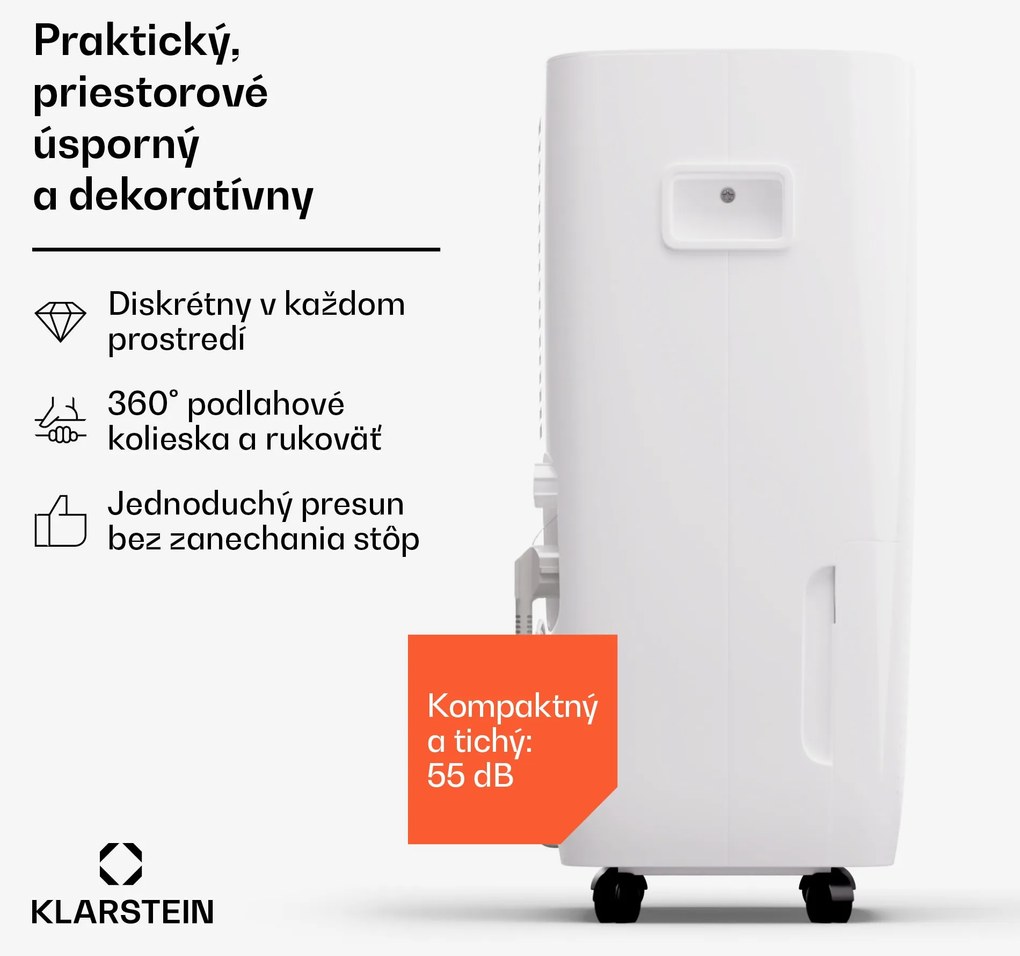Klarstein DryFy Pro Connect Smart, Odvlhčovač vzduchu, WiFi, Kompresný, 60l/24h, 45-65m²