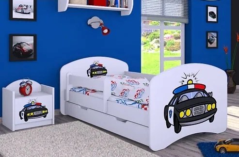 MAXMAX Detská posteľ so zásuvkou 140x70 POLÍCIA 140x70 pre chlapca ÁNO čierna|multicolor