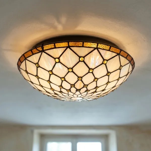 BRILAGI - Tiffany vitrážové stropné svietidlo IVORY 2xE27/60W/230V pr. 40 cm