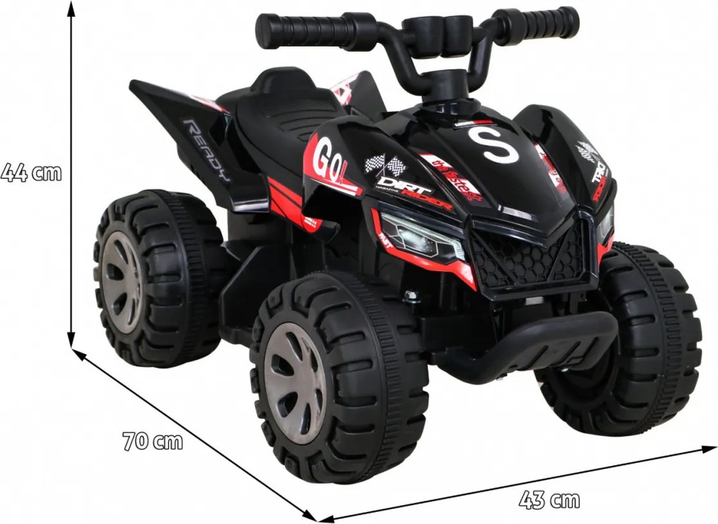 Ramiz Najrýchlejšia batériová štvorkolka pre deti Čierna + 25W motor