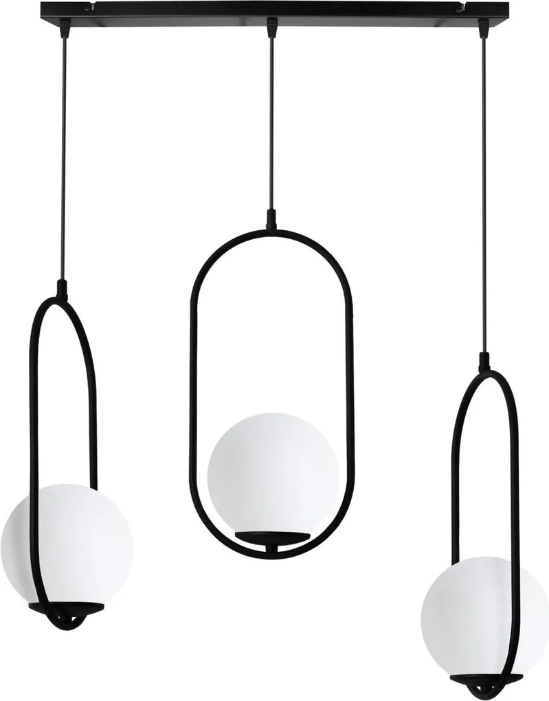 Závesné svietidlo Florence, 3x biele sklenené tienidlo, b, UI