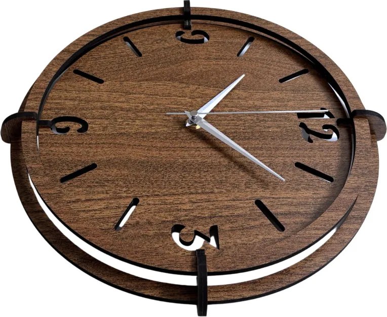 Hodiny z orechového dreva pre moderný interiér| SENTOP HDF0601-ORECH-WENGE