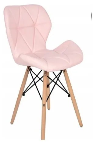 Jedálenská kožená stolička ružová