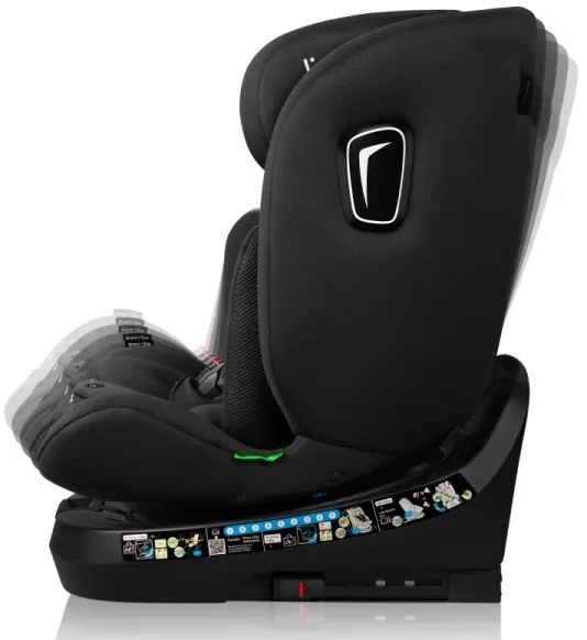 Lionelo - Otočná autosedačka BRAVE i-Size 40-150 cm so základňou Black Carbon