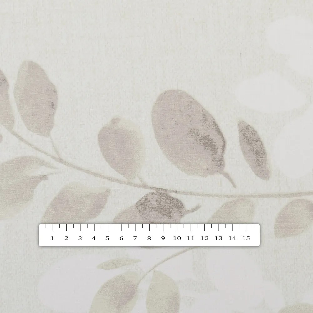 Biante Bavlnený behúň na stôl Sandra SA-681 Eukalyptové listy na svetlom pastelovo zelenom 35x120 cm