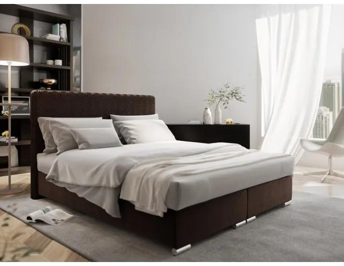 Elegantná manželská posteľ 160x200 ROKSANA - hnedá