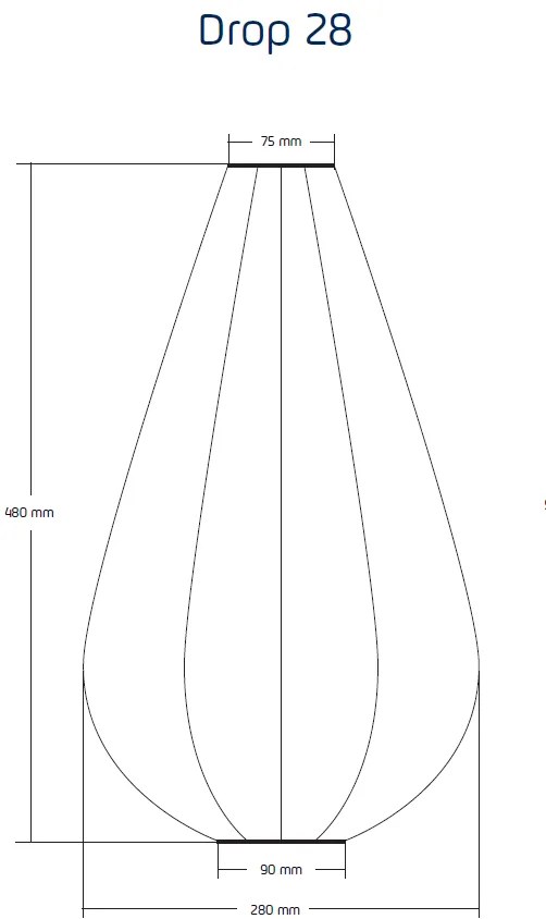 SOLÁRNY LAMPÁŠ DROP 48X28 CM TMAVOSIVÁ