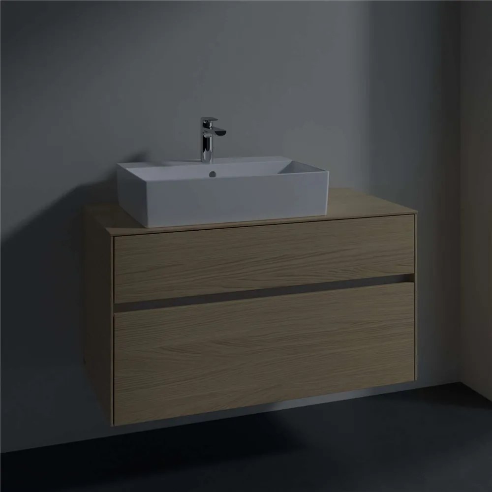 VILLEROY &amp; BOCH Collaro závesná skrinka pod umývadlo na dosku (umývadlo vľavo), 2 zásuvky, 1000 x 500 x 548 mm, Nordic Oak, C12600VJ