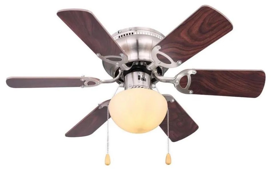 ZEVENTI - Stropný ventilátor GALDANA 1xE27/60W/230V hnedá/béžová