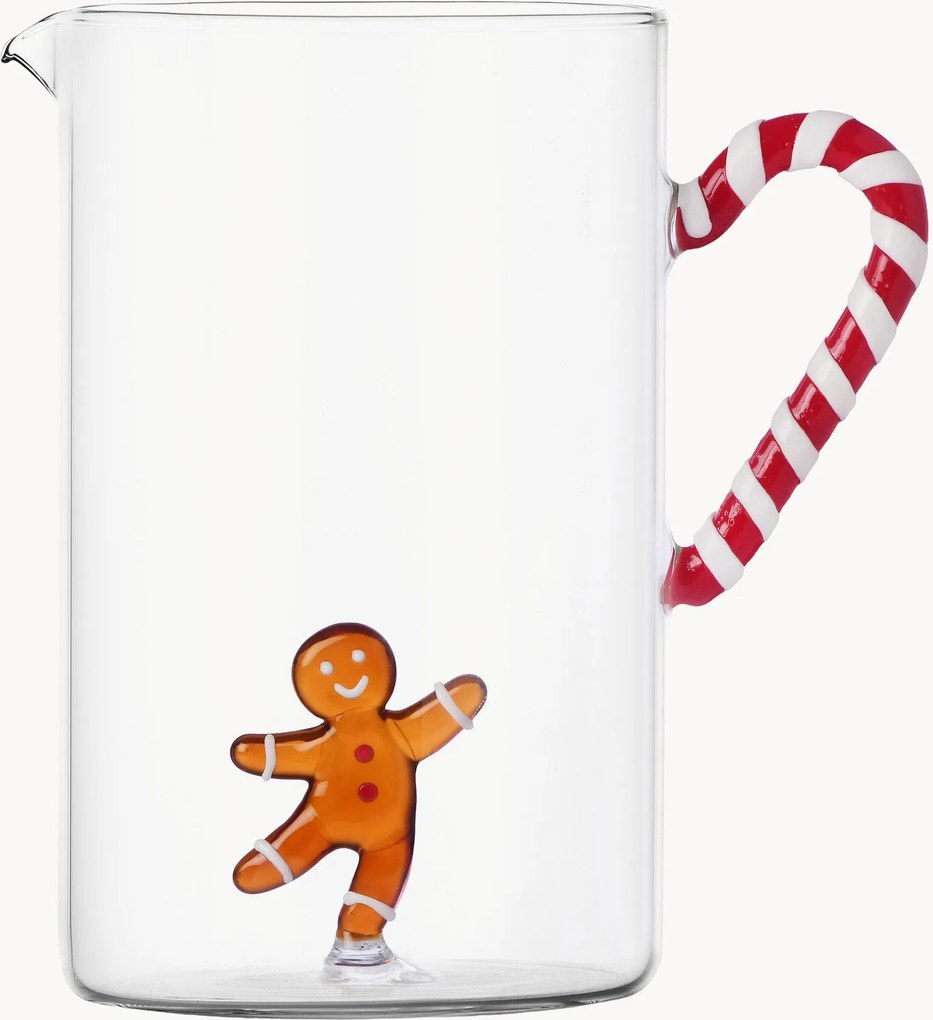 Ručne vyrobený džbán z borosilikátového skla Sweet and Candy, 1,4 l