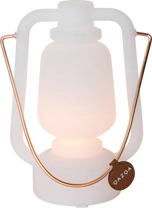 Stolná lampa nabíjateľná 22 cm IP44 biela - Storm Mini