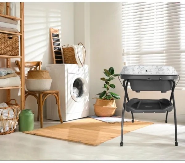 PETITE&MARS - Prebaľovací pult s vaničkou SPA 3v1 šedá