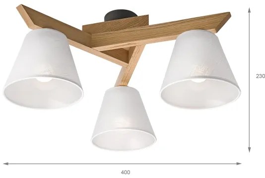 Prisadený luster ANTONIO 3xE14/40W/230V dub