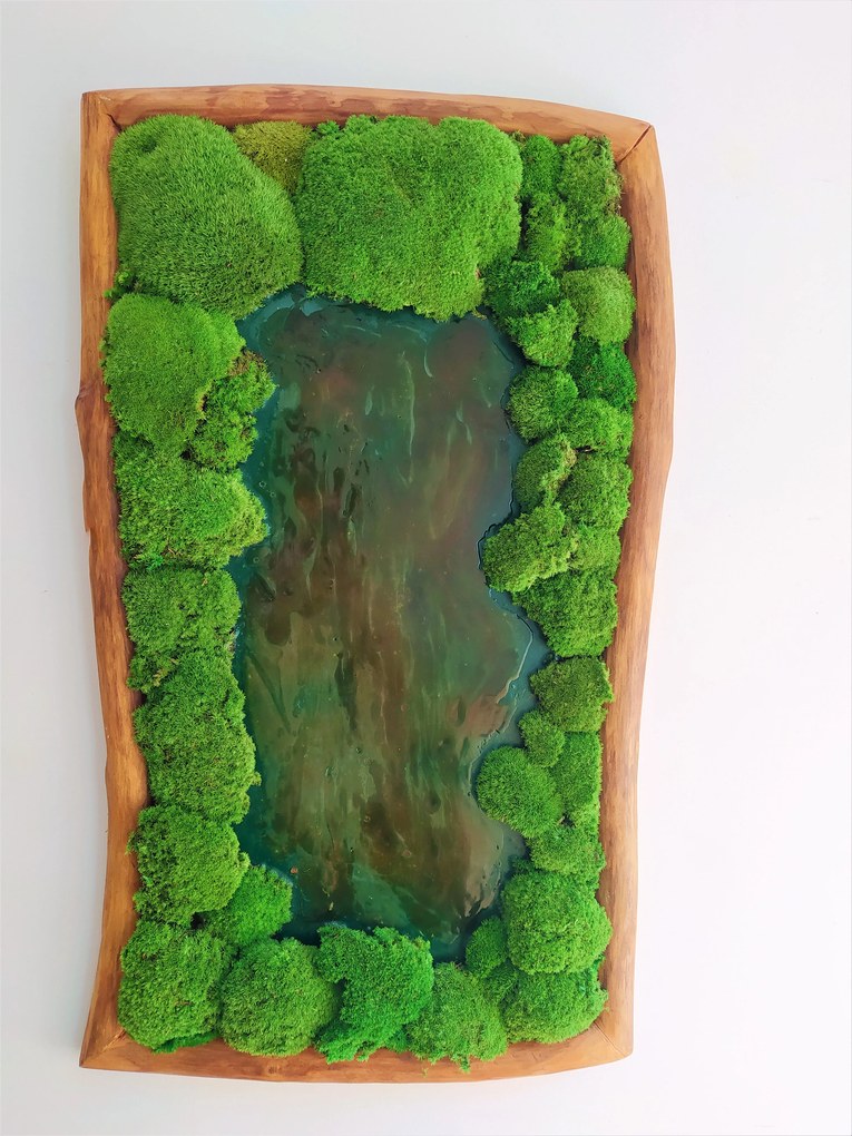 Kopčekový mach v kombinácii s epoxidovou živicou 95cm x 55cm