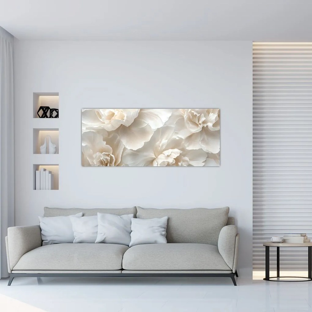 Obraz - Jemné pivonky (120x50 cm)
