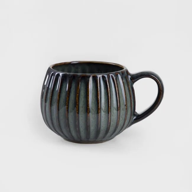 Hrnček ALMOS v tvare sudu, pruhovaný modrý 710810 380 ml