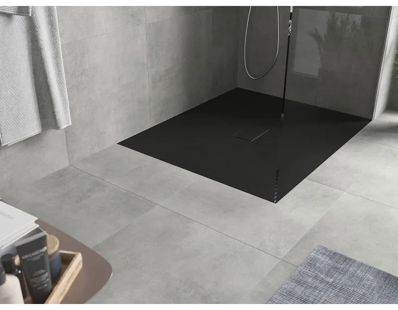 Mexen Hugo, SMC obdĺžniková sprchová vanička 130 x 100 cm, čierna matná, 42701013