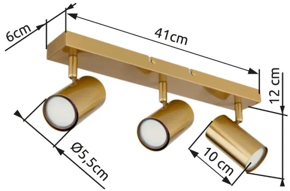 Globo 57911-3GO - Bodové svietidlo ROBBY 3xGU10/35W/230V zlatá