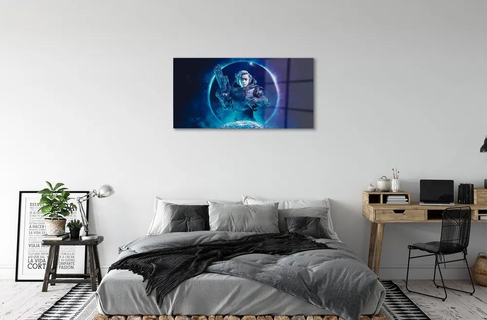 Sklenený obraz Space žena moon 120x60 cm