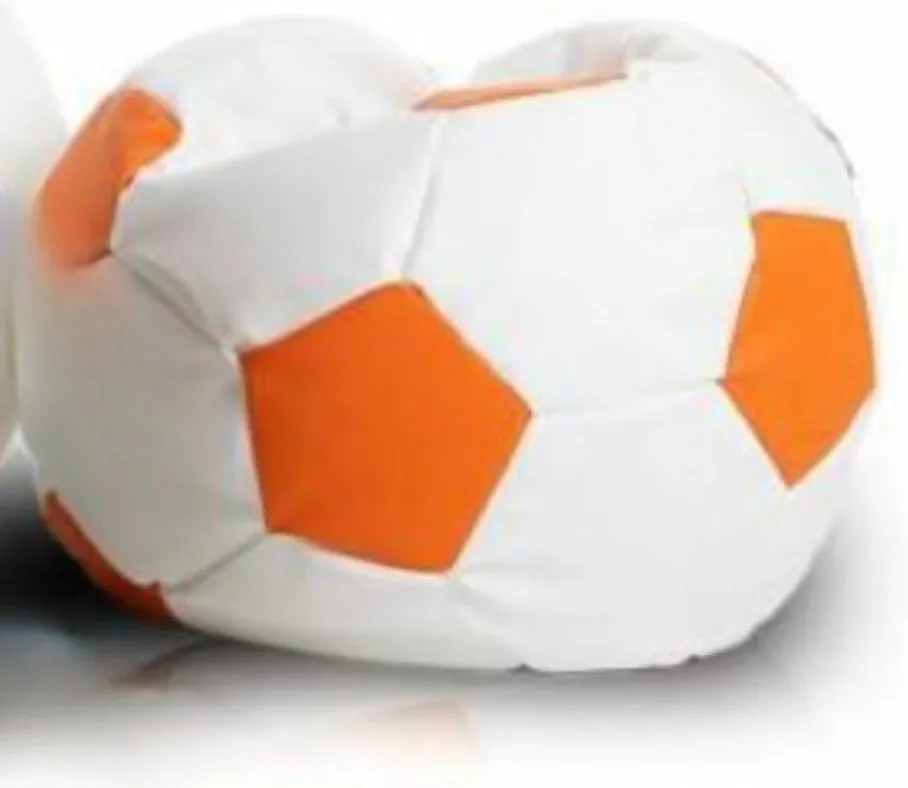 Sedací vak malá bielo oranžová futbalová lopta