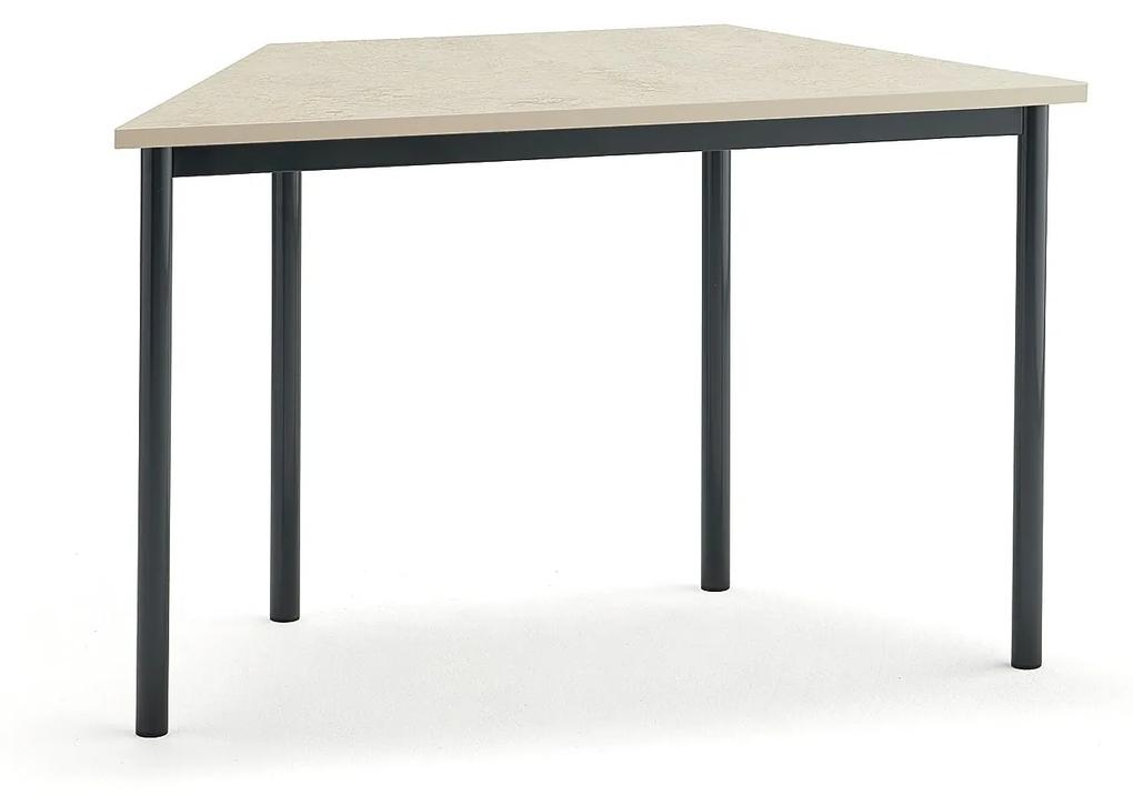 Stôl SONITUS TRAPETS, 1200x600x720 mm, linoleum - béžová, antracit