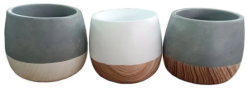 Cementový kvetináč YS46863 16x16x15 Mix cm